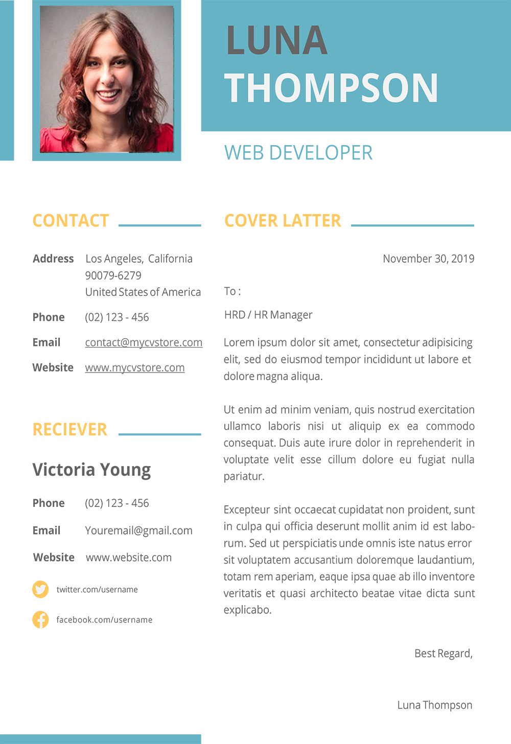 Clean Simple Cover Letter Template Downloadable Cover Letter