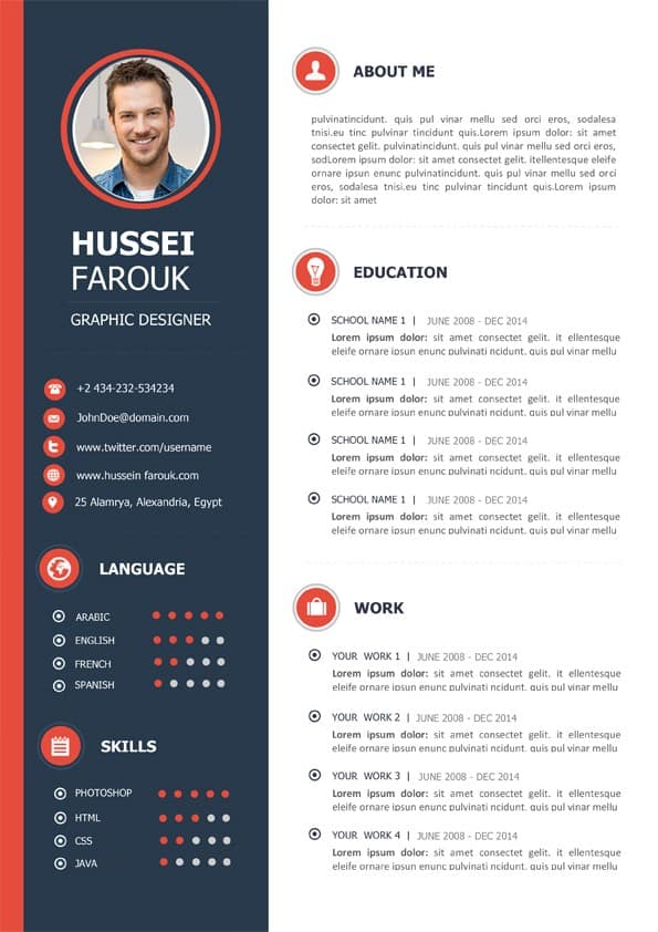 Verwonderlijk Clean Modern CV Template - Editable Downloadable CV Word YZ-17