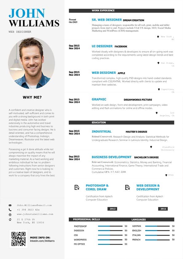 Clean Resume/CV Template - Download for Word