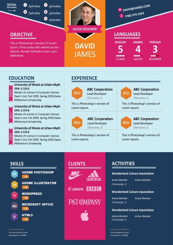 Colorful Stylish Resume