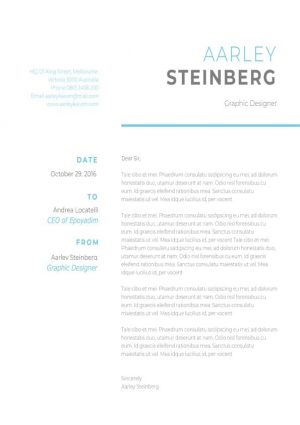 Clean Minimalist Cover Letter Template