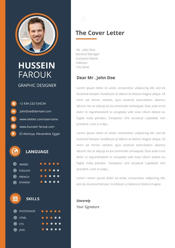 clean modern cover letter