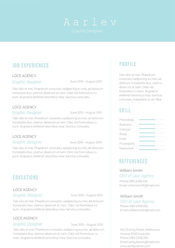 minimalist resumecv template  download for word