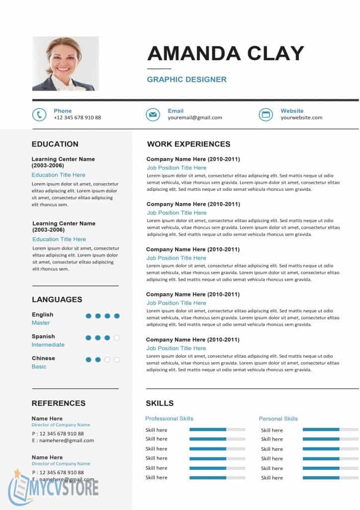 Free Clean Cv Template - Printable Templates