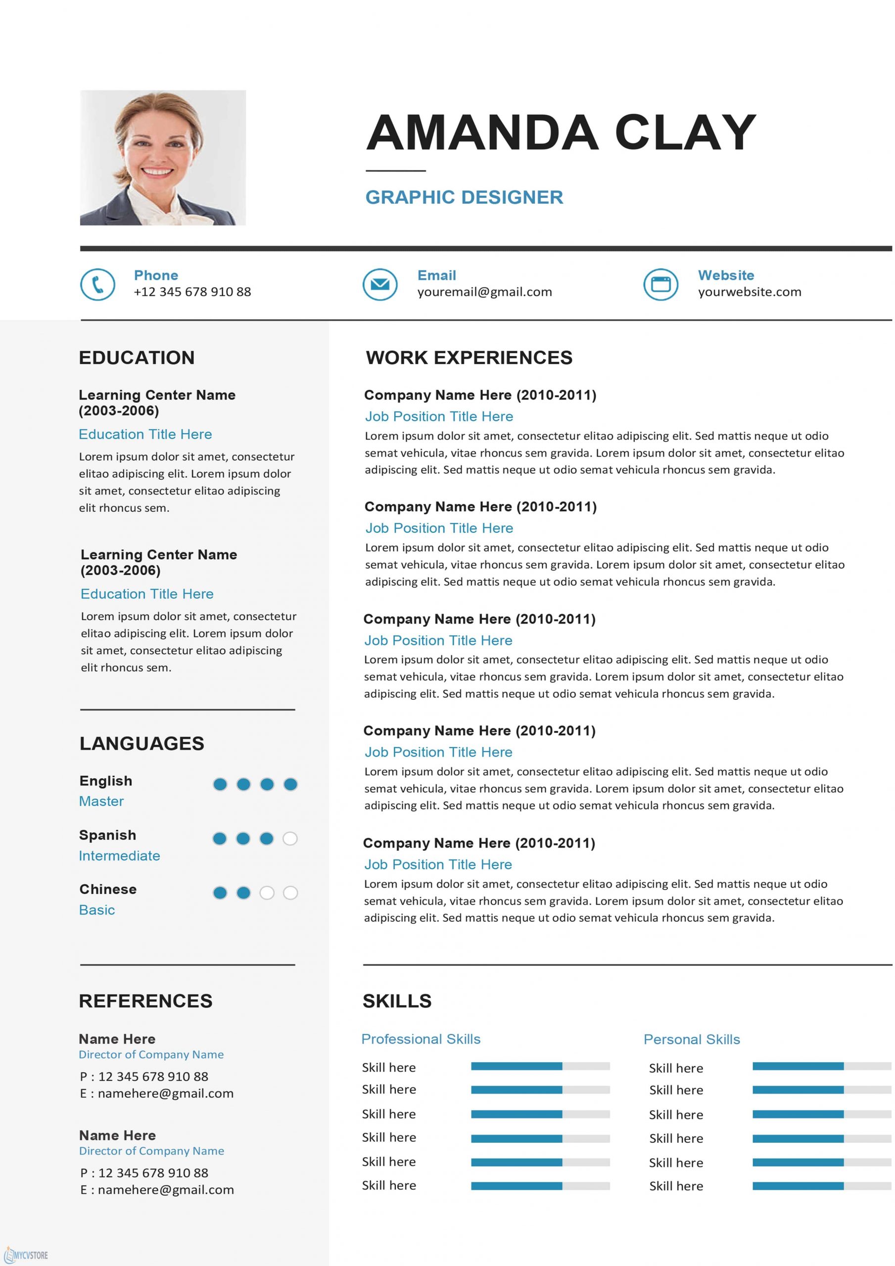 Clean Resume/CV Template - Download for Word