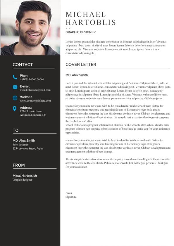 Classic Design Cover Letter - Downloadable Cover Letter Template