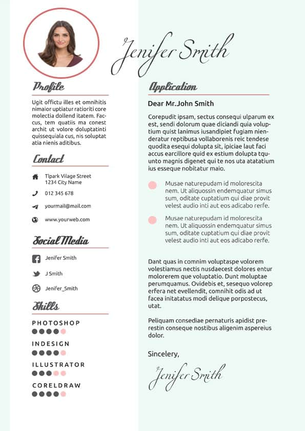 Creative Cover Letter - Downloadable Cover Letter Template
