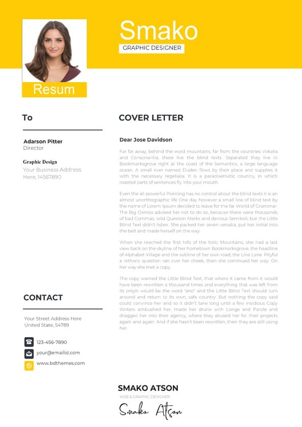 Modern Cover Letter Template Downloadable Cover Letter Template