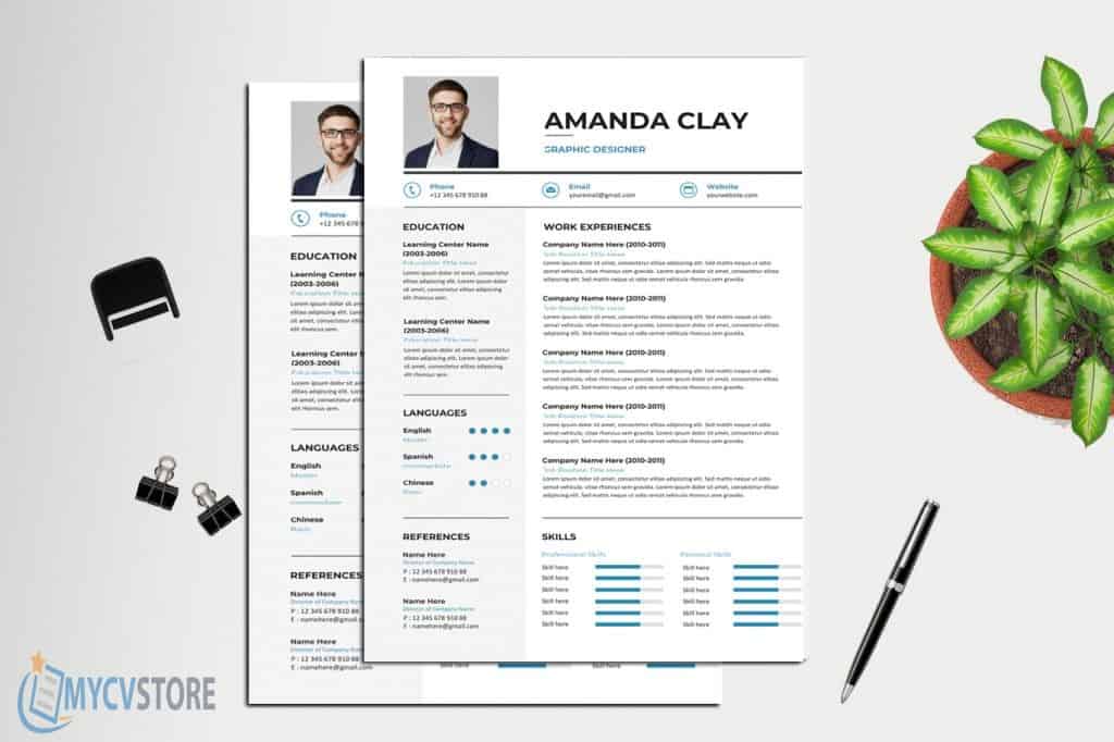 Clean Resumecv Template Editable Downloadable Cv Word