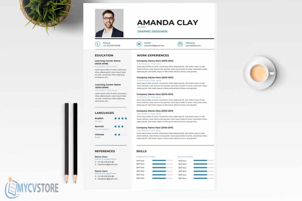 Clean Resume/CV Template - Editable Downloadable CV Word