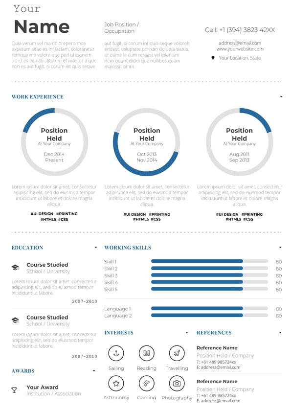 Resume Infographic Resume Template Download Free