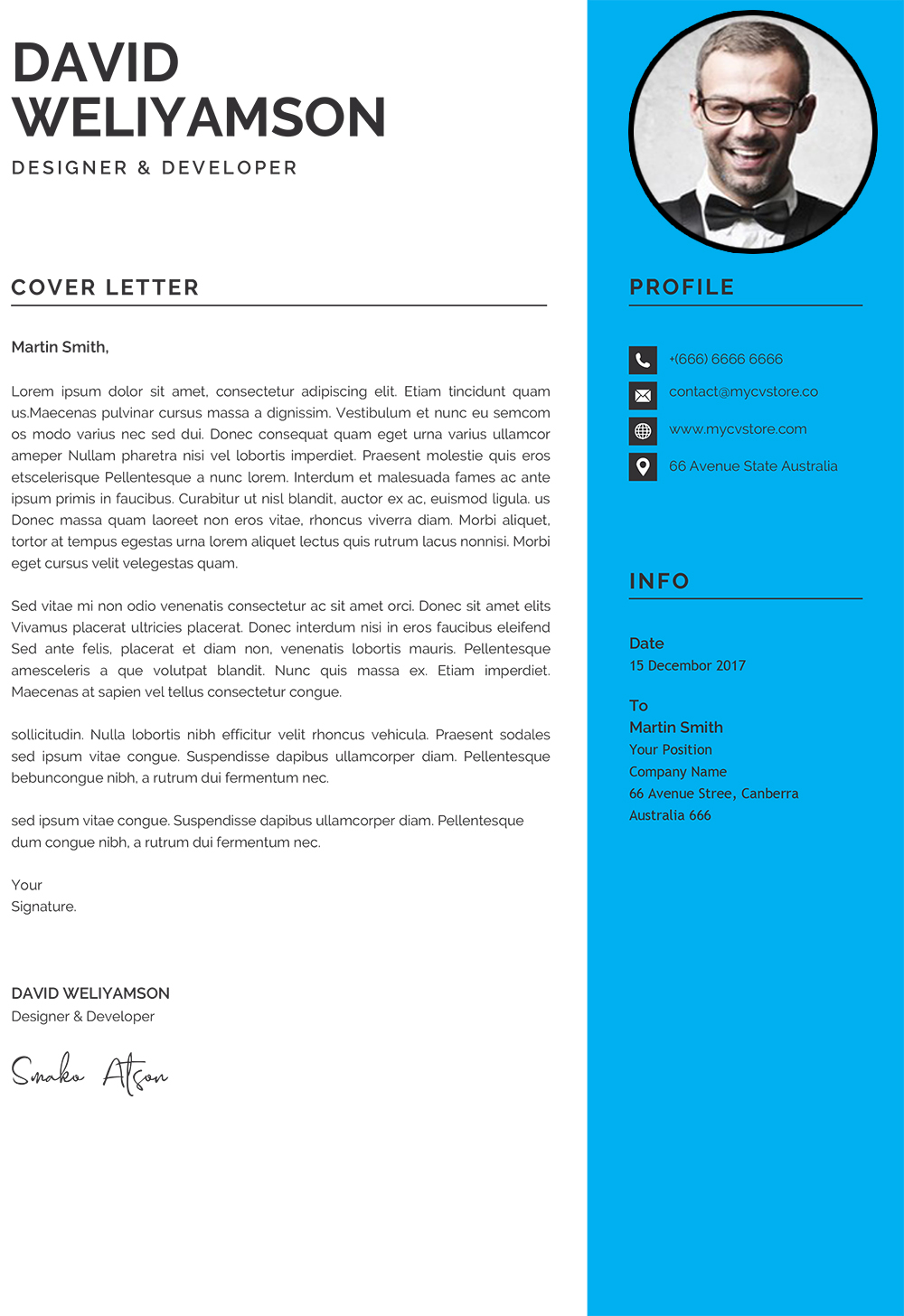 Clean Design Cover Letter Downloadable Cover Letter Template