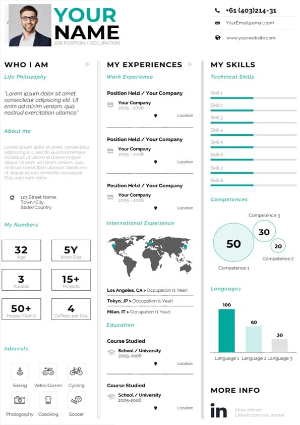 Resume Infographic Design Download For Word