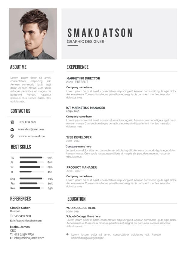 Job Application Resume - Editable Resume for Word ...