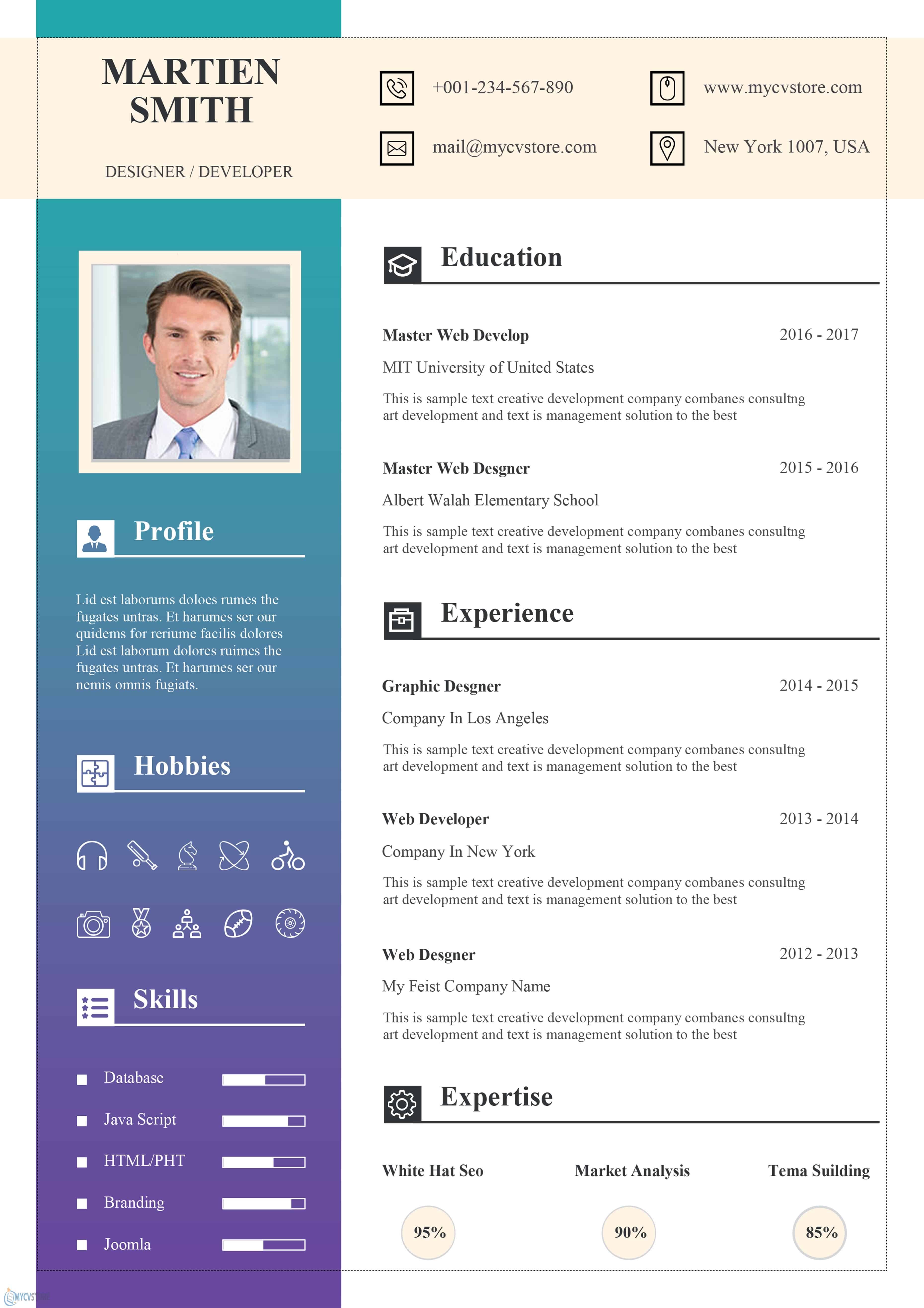 resume format word size