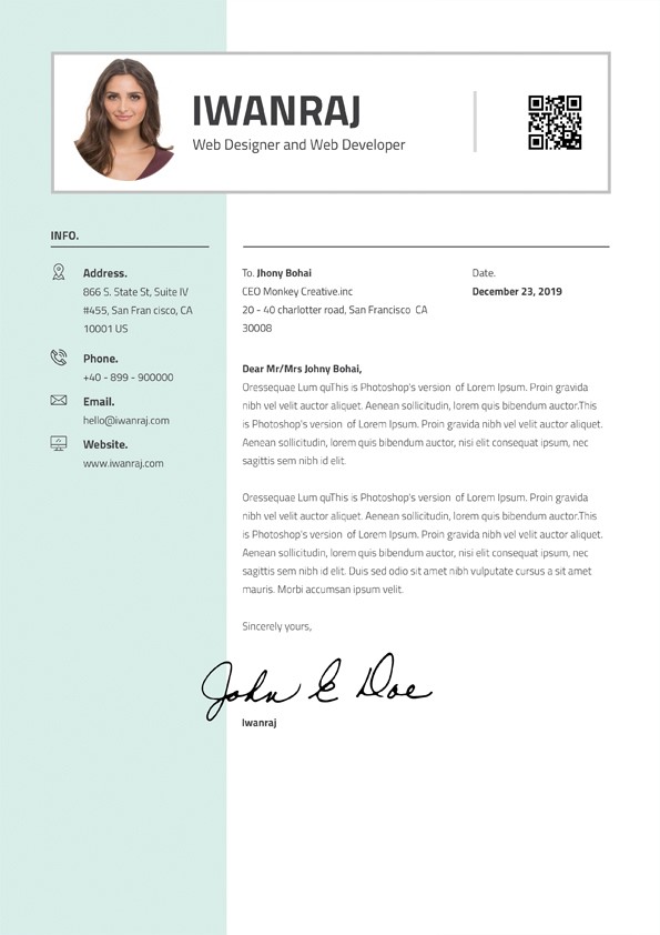 Graphic Designer Cover Letter - Downloadable Cover Letter Template