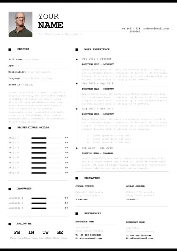 Infographic Resume Template Word from www.mycvstore.com