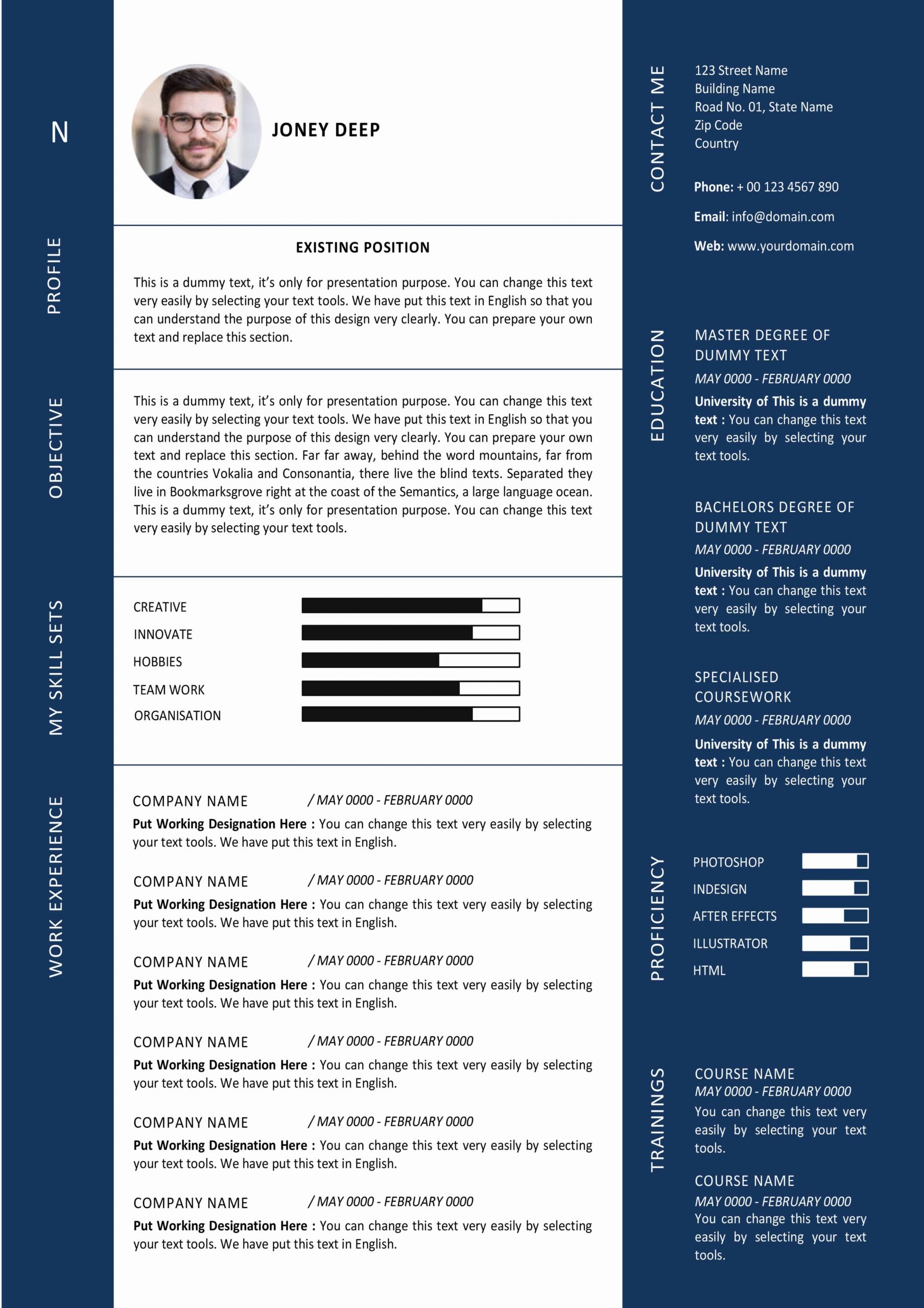 resume profile example designer