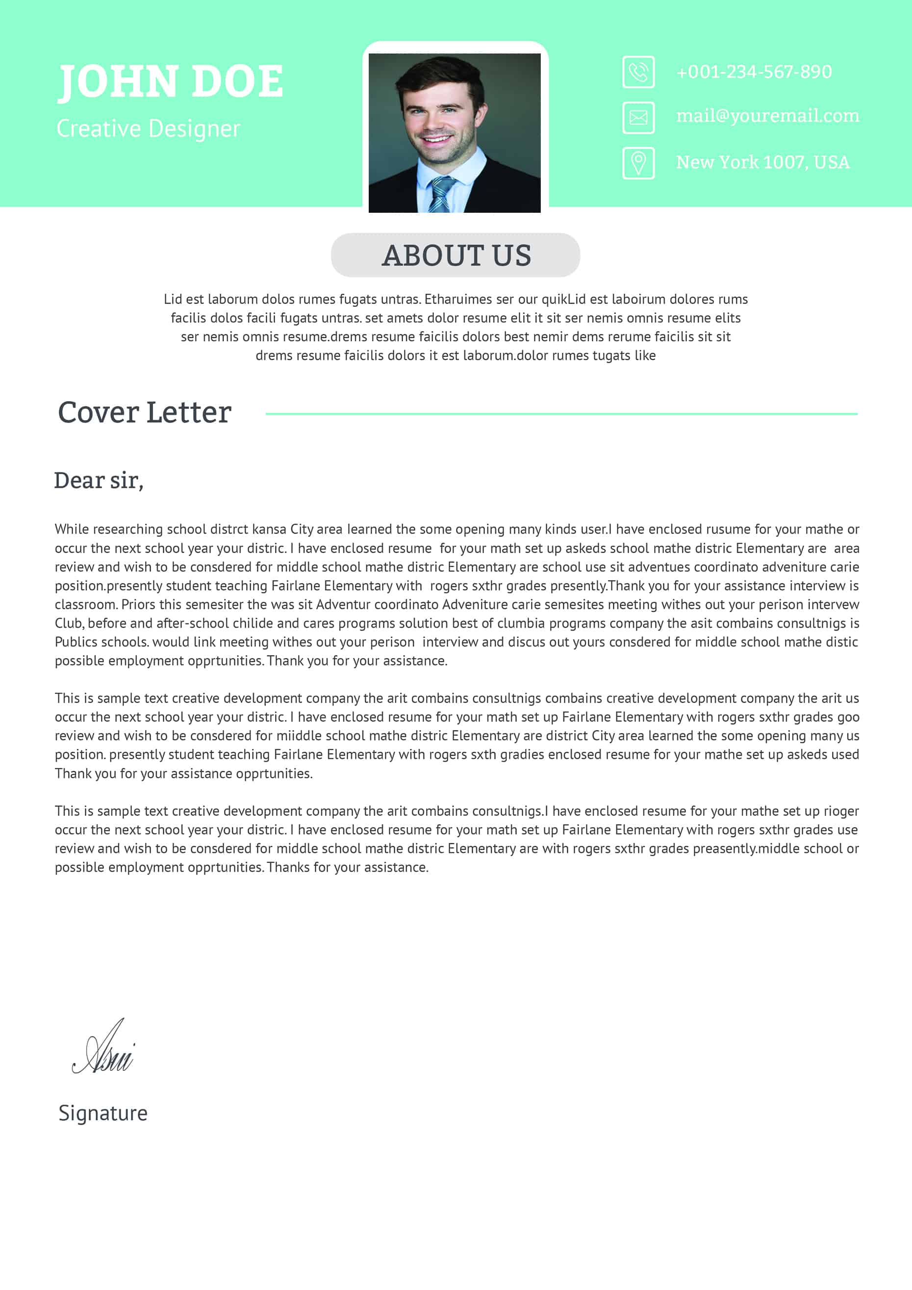 cover letter sample for senior position