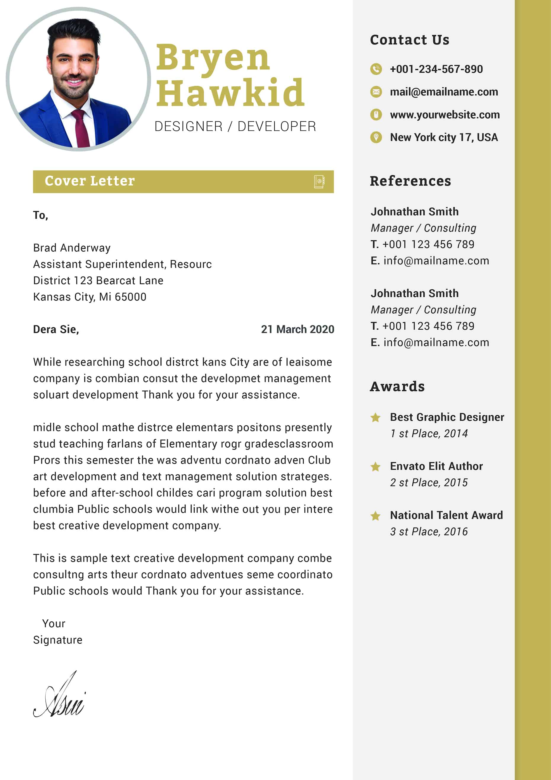 Design Manager Cover Letter - Download MS Word Format ...