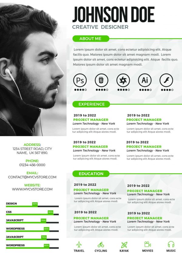 Interior Designer CV Customize Modern Resume (CV) Templates