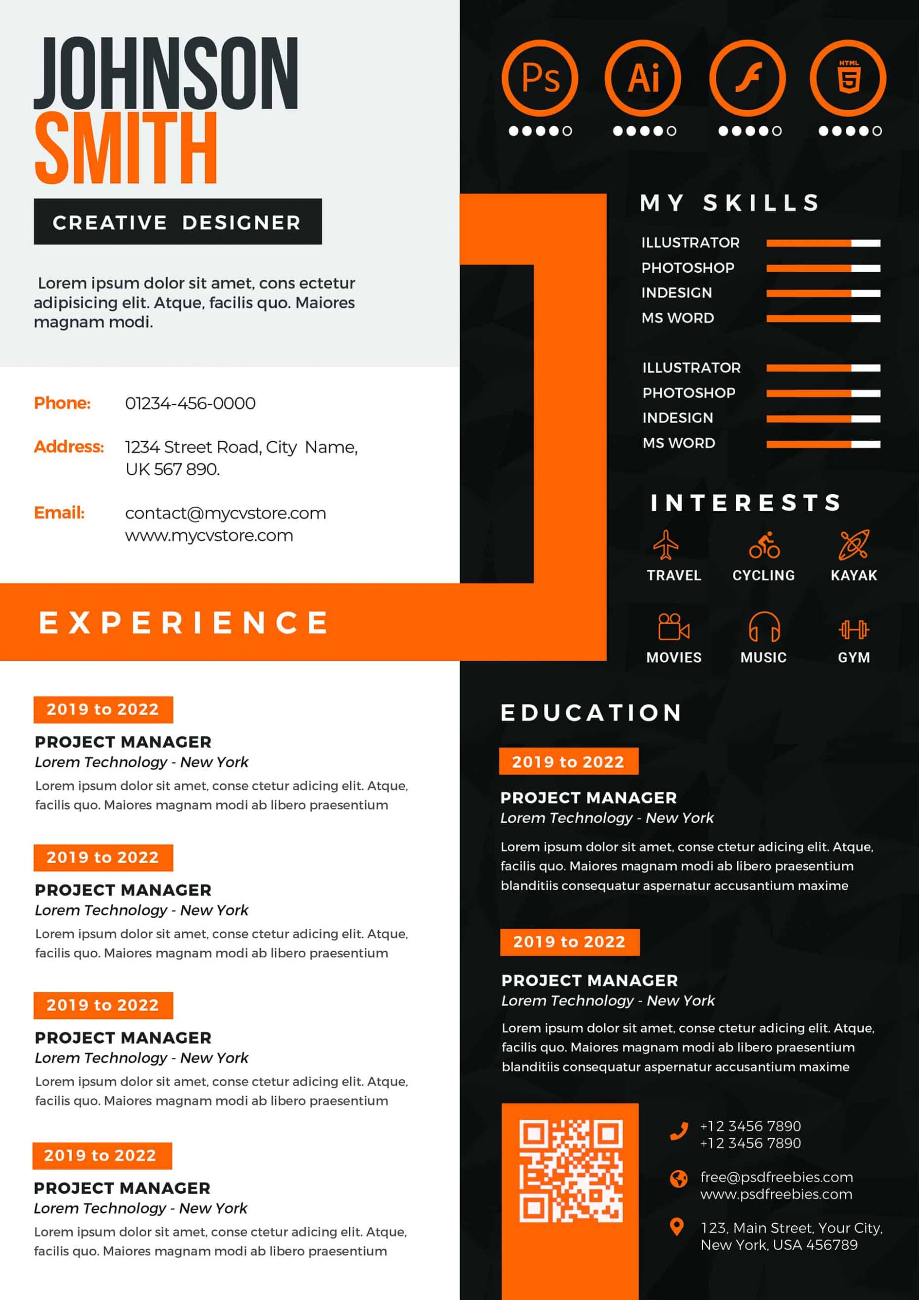 Project Manager Resume Customize Modern Resume Cv Templates