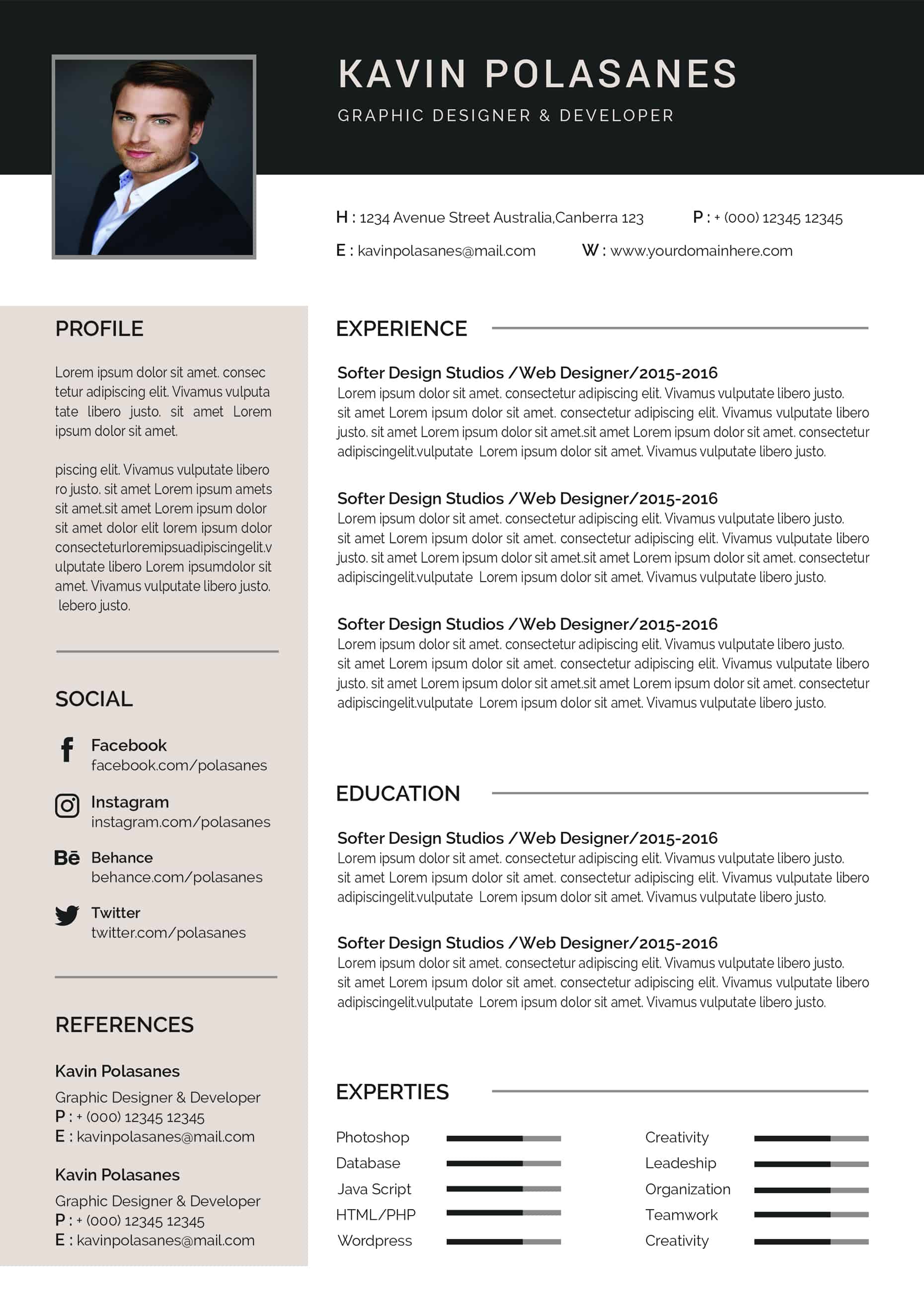 Functional Resume Template Editable Downloadable CV Word