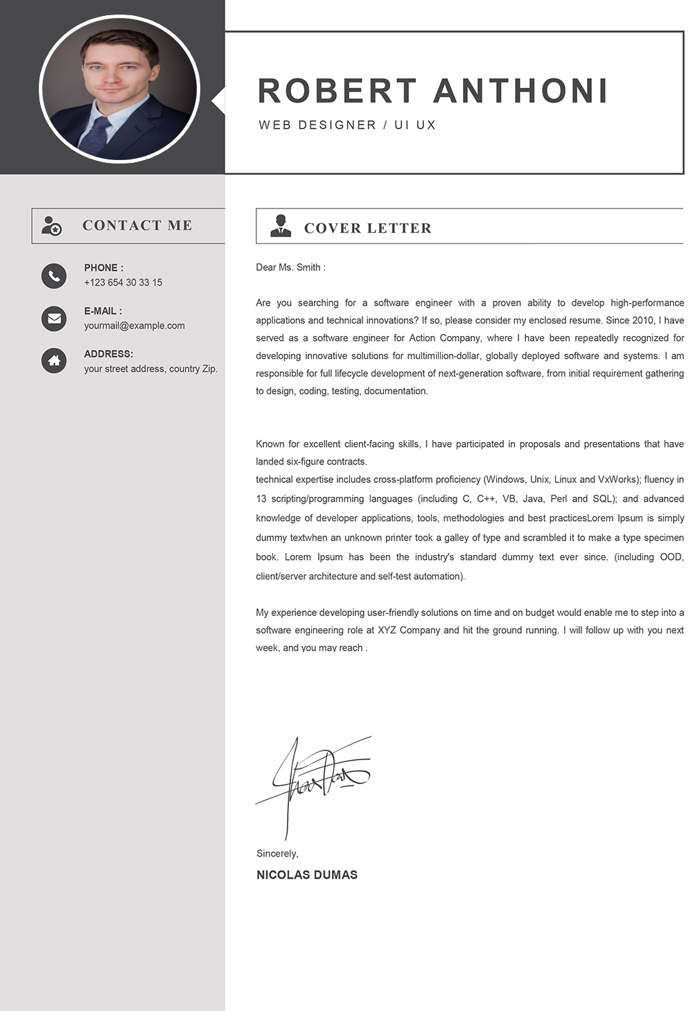 Computer Cover Letter Word Format Template Download Cover Letter