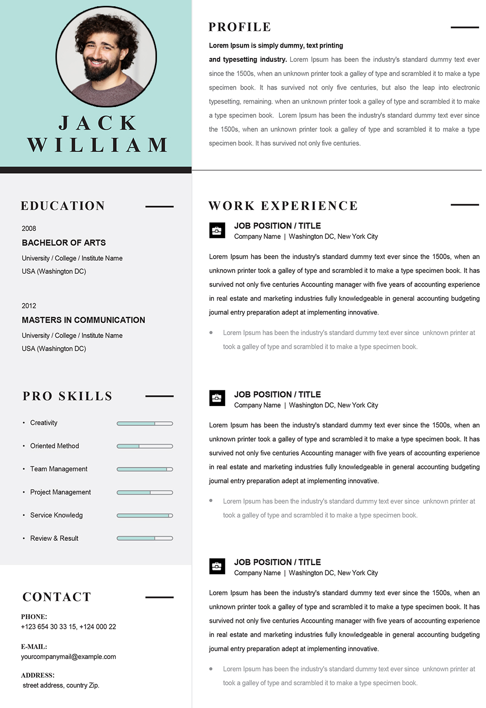 Infographic Cv Template Free