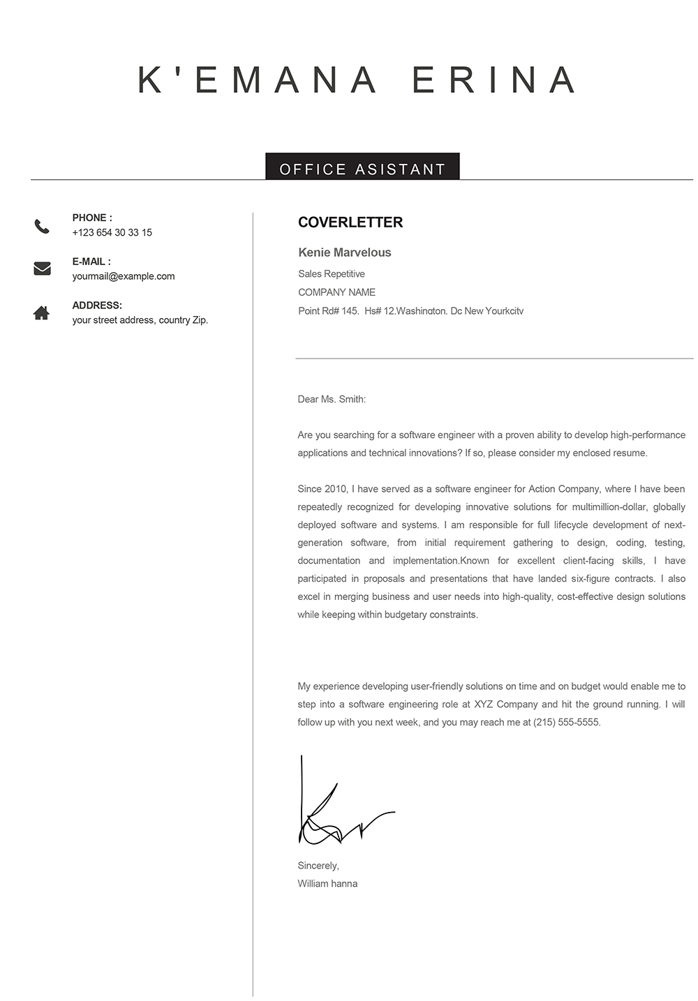 Cover Letter Template Download from www.mycvstore.com