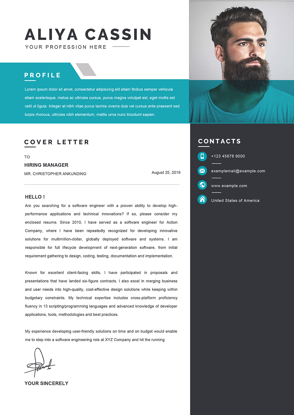 Detailed Cover Letter Word Format Template Editable Downloadable Cv