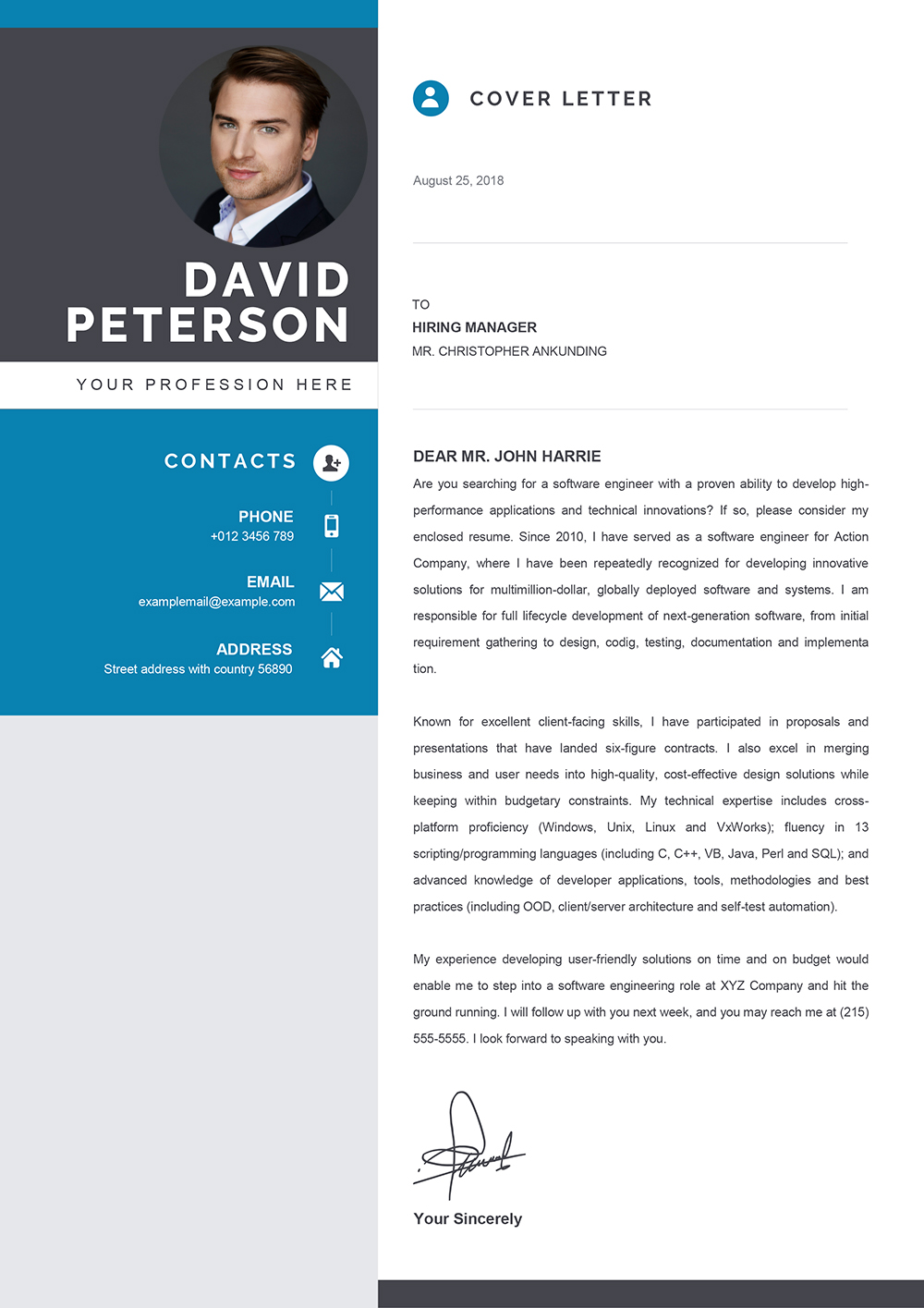 Professional Cover Letter Template from www.mycvstore.com