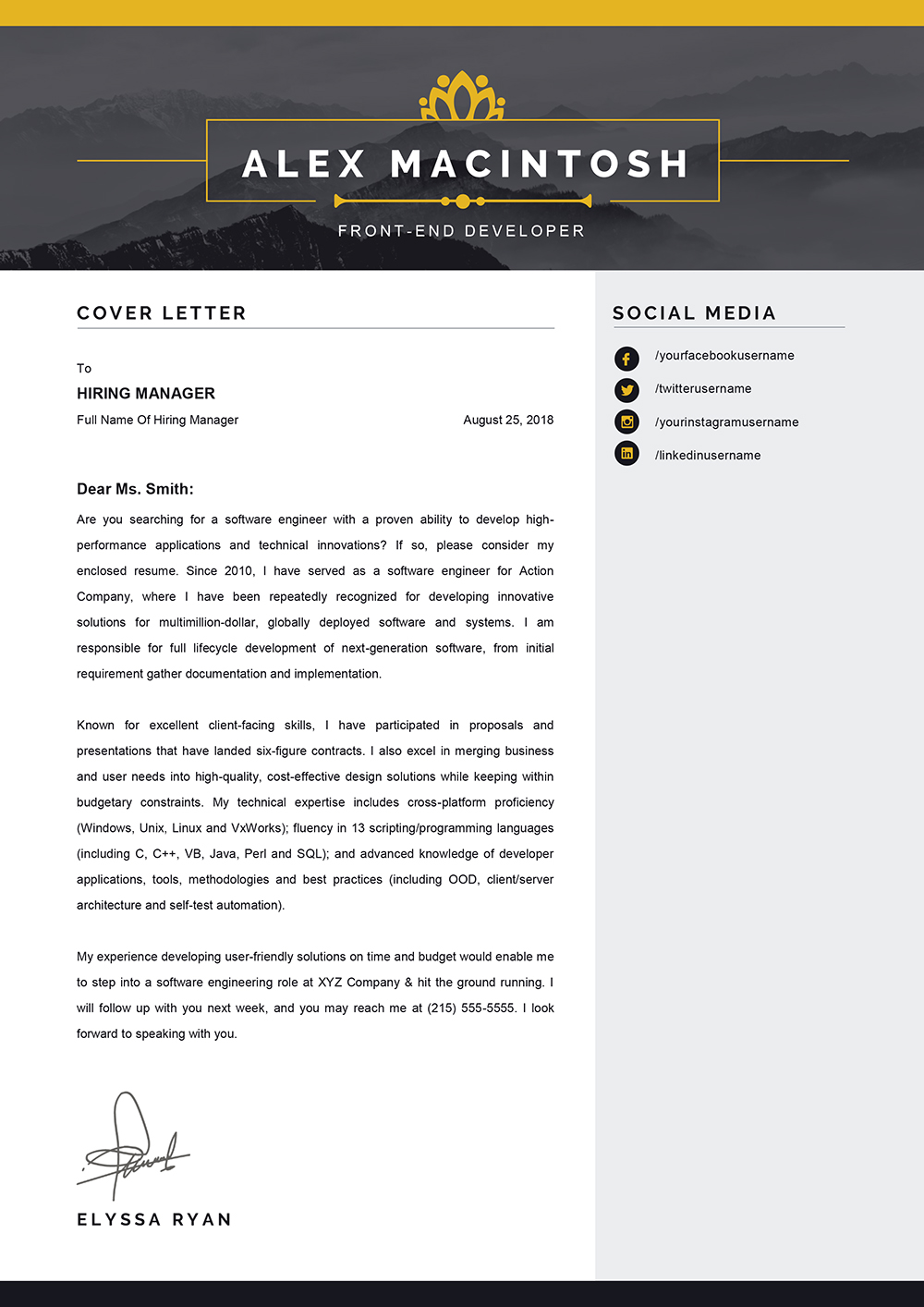 Word Template For Cover Letter from www.mycvstore.com