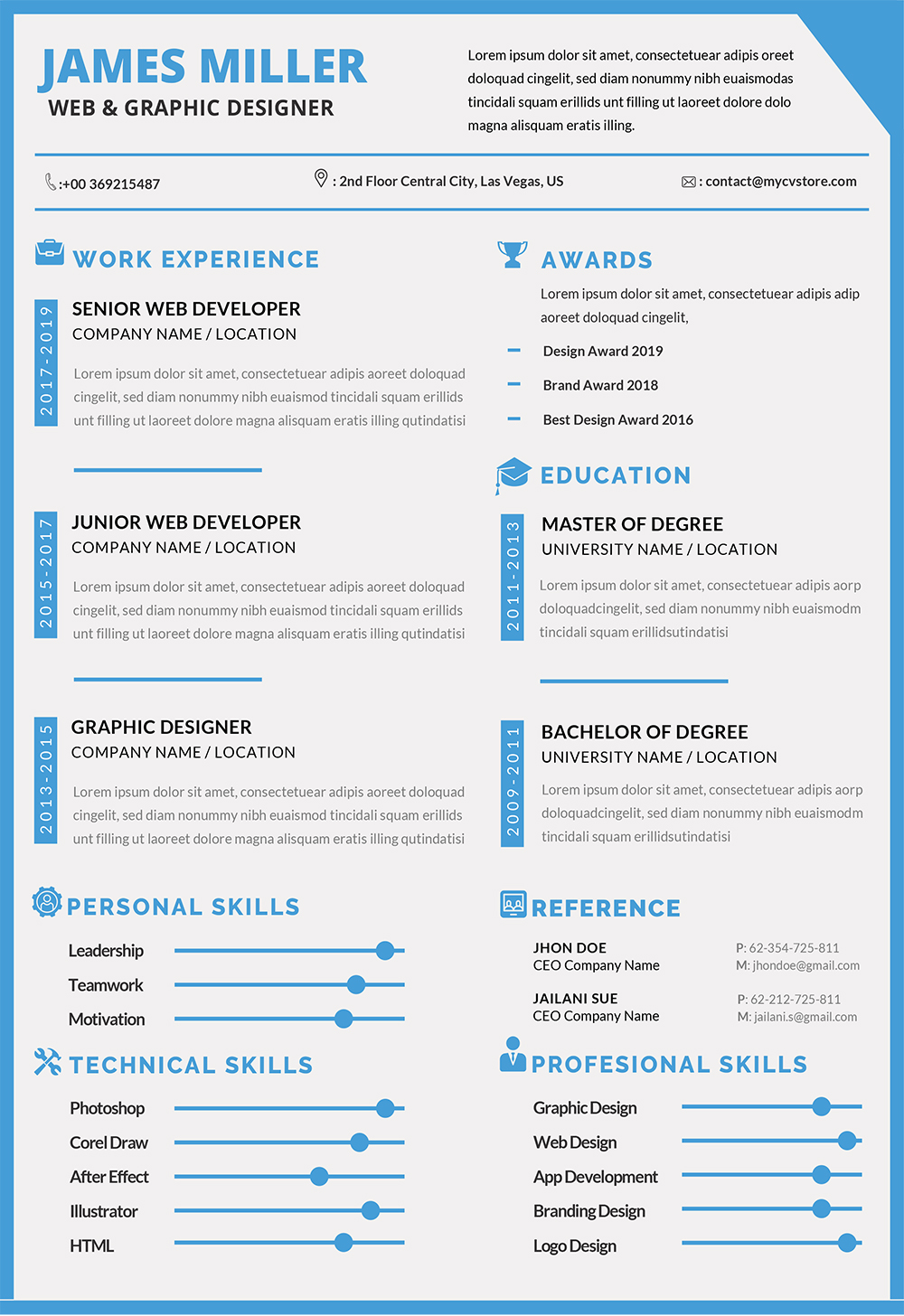 Clean Resume Template Download Ready To Print Modern Clean CV