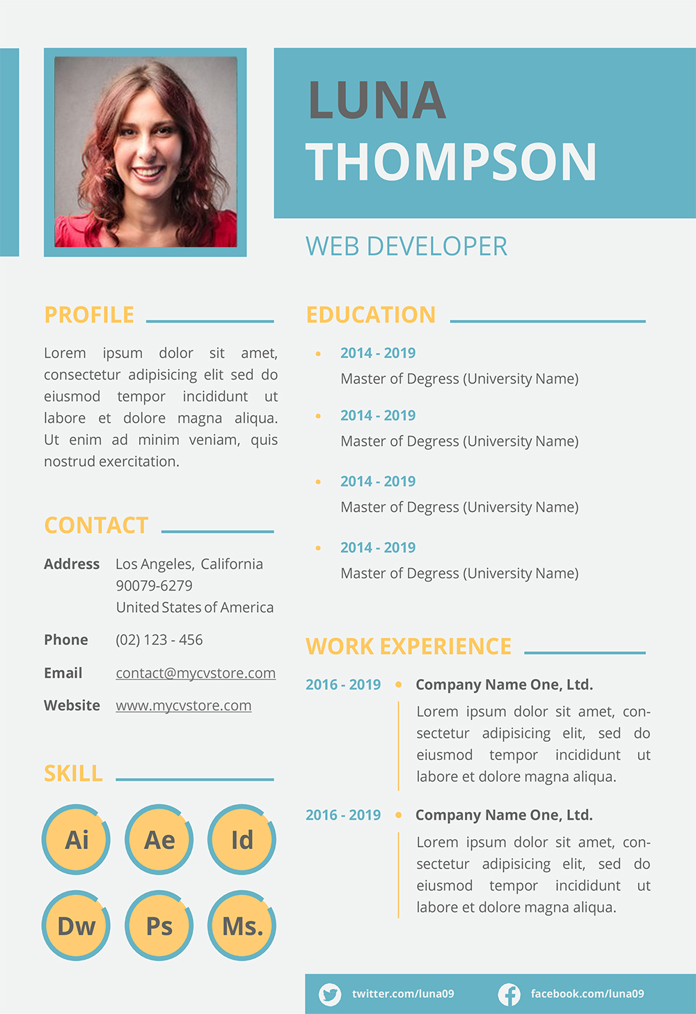 Clean Simple Resume Template Professional Resume Template Ms Word