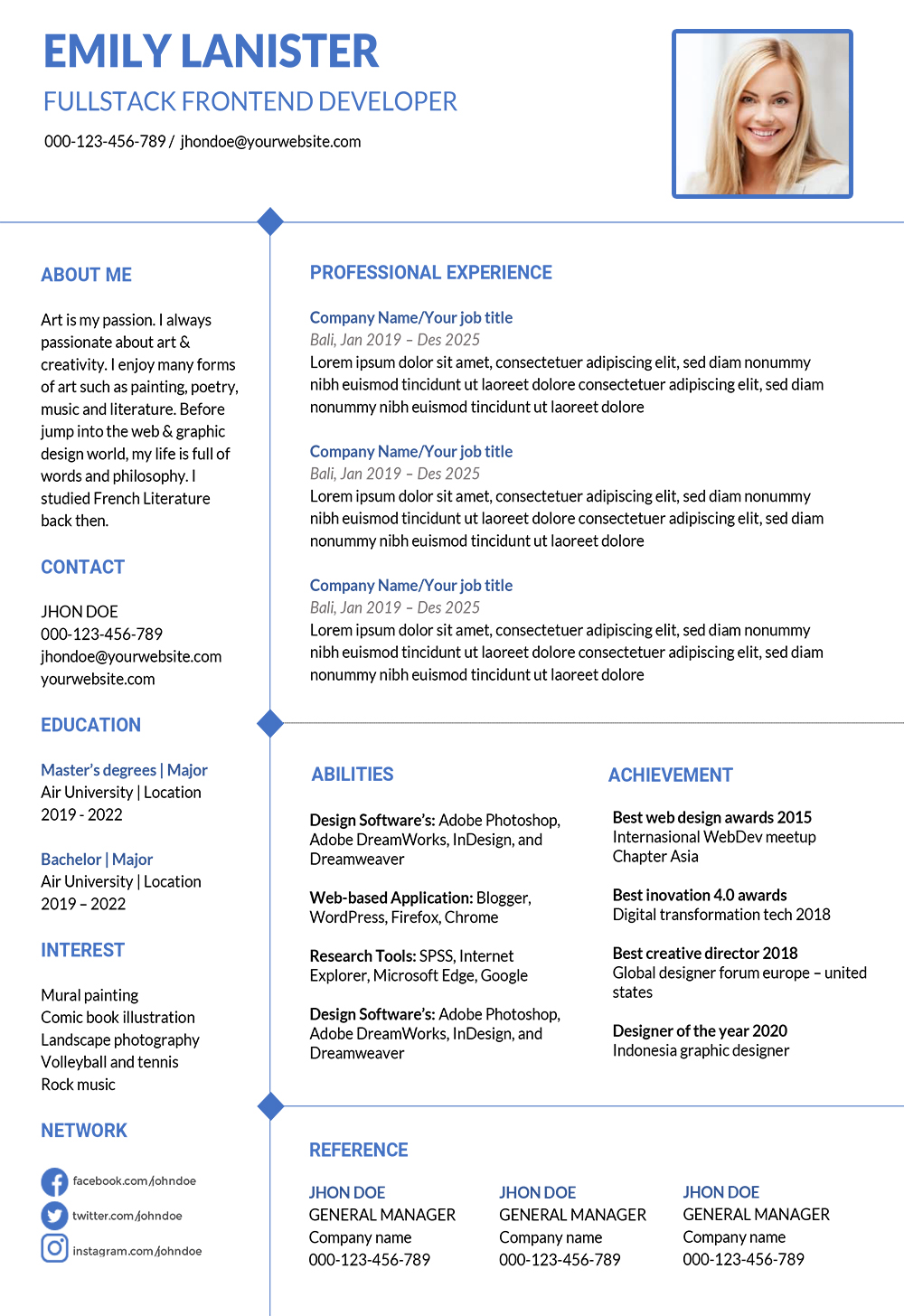 resume format download in ms word with photo