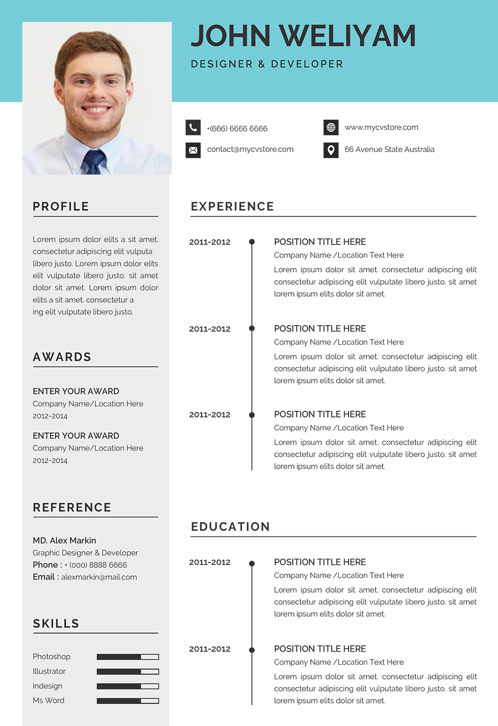 resume writing cv template word