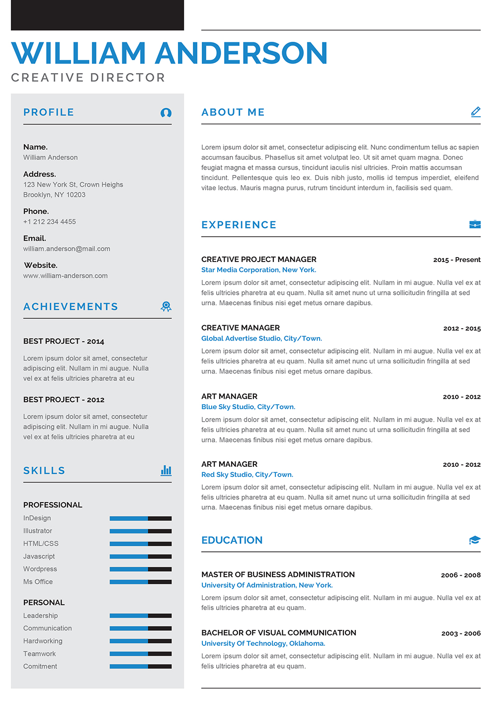Attractive Resume Template Sample Format In Word doc docx 