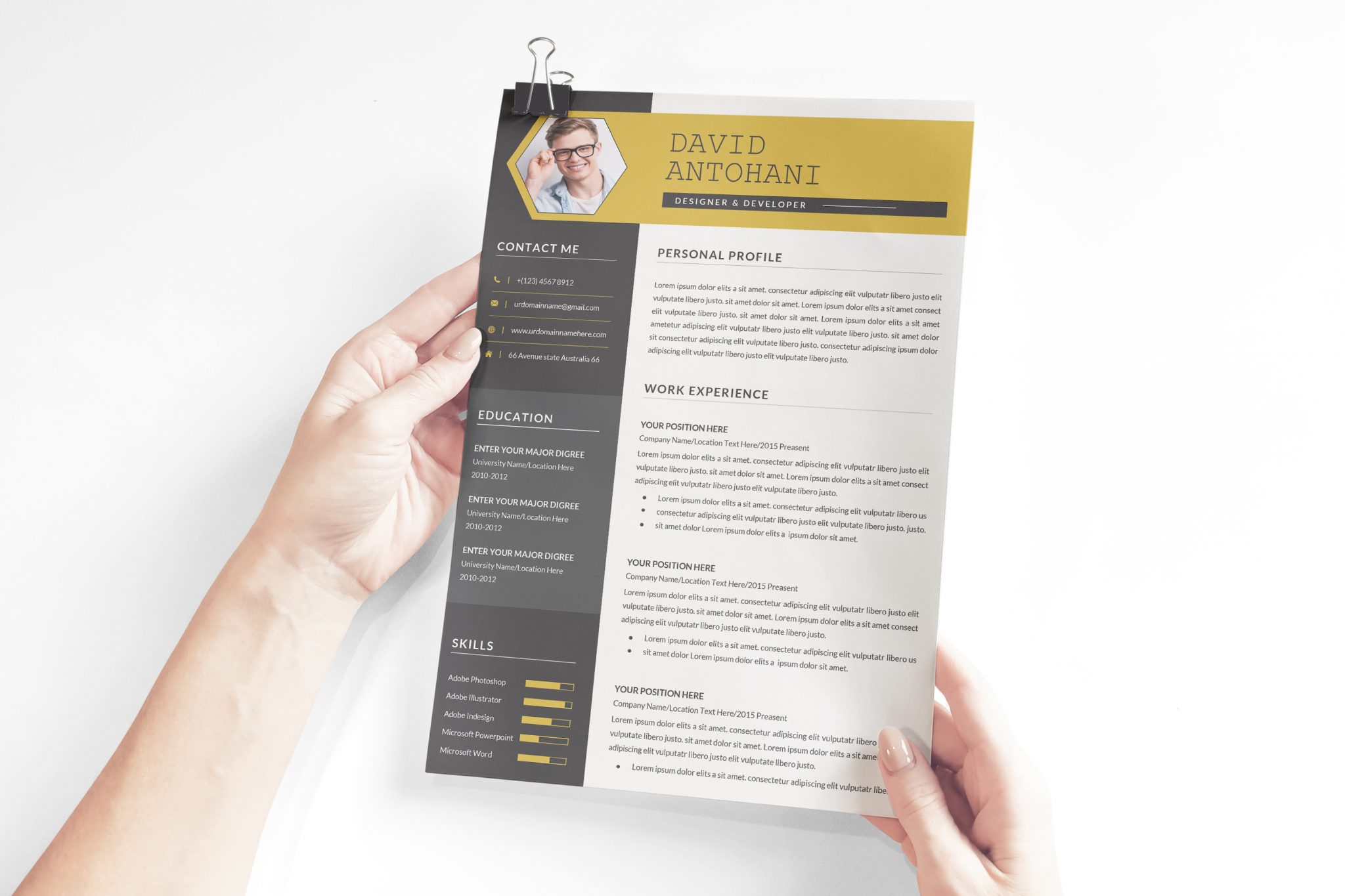 how to add picture in cv in word