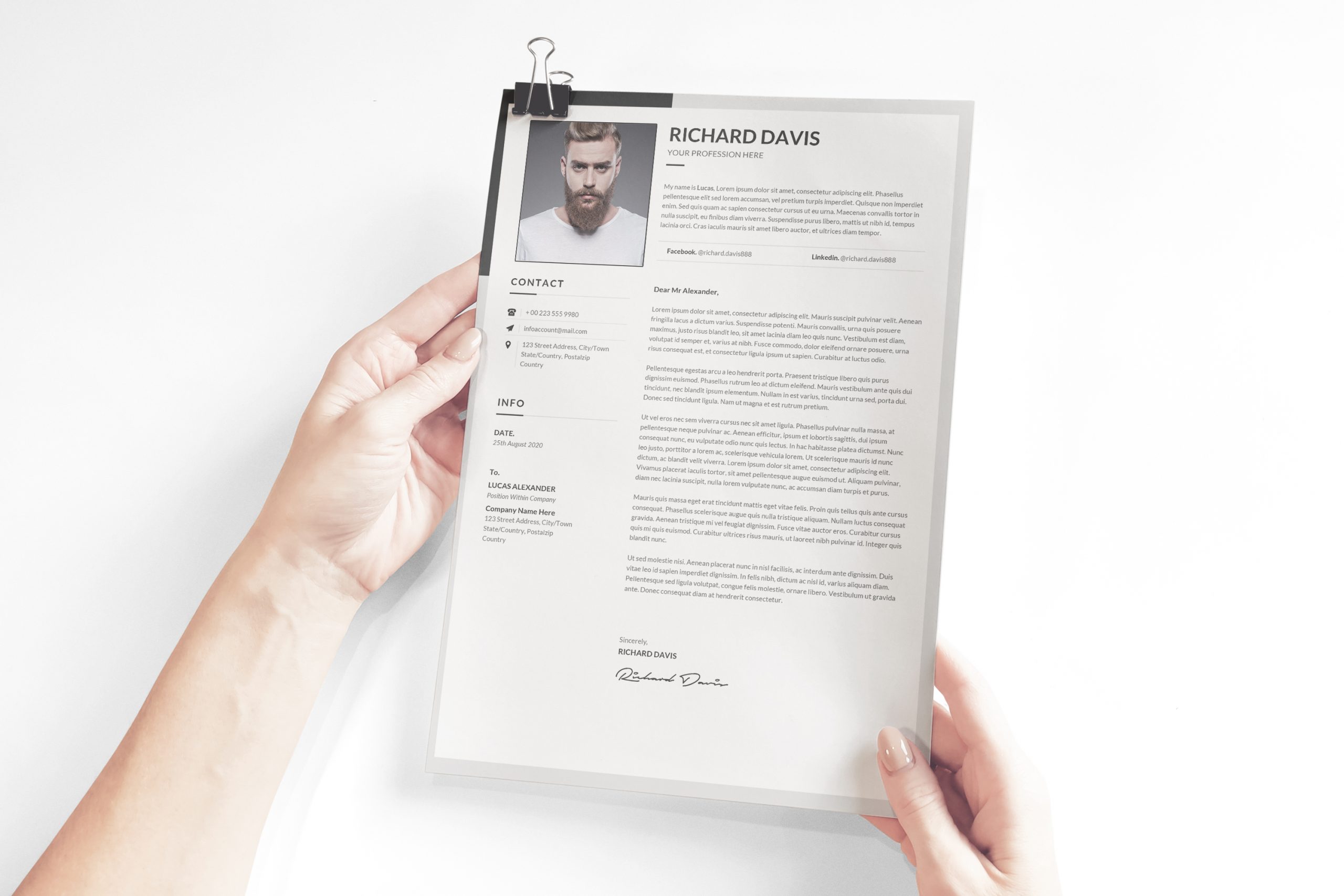 English Cover Letter Template to Download Word Format (doc/docx)