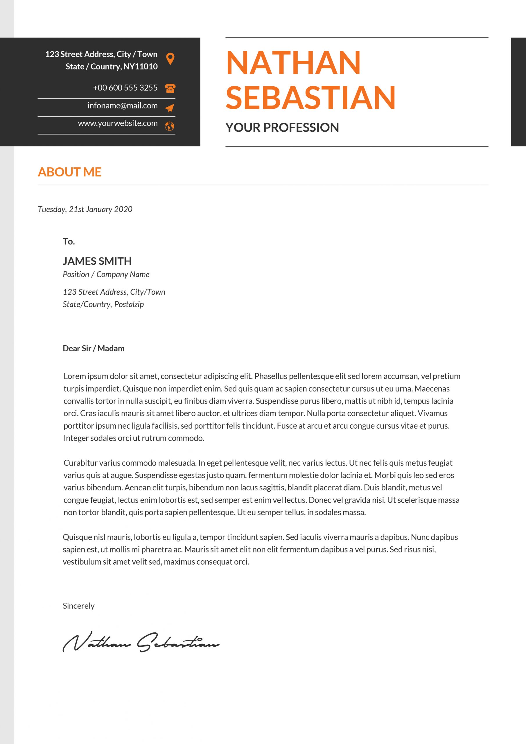 template cover letter download