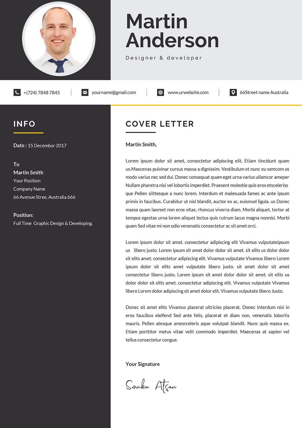 cover letters design