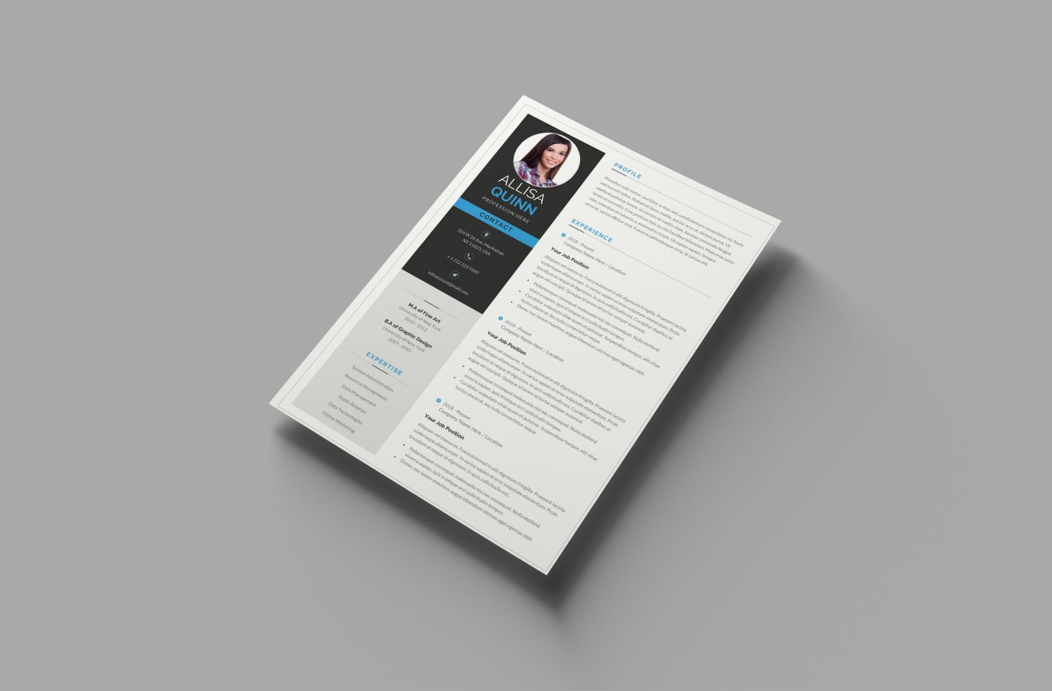 Novo Resume Template for 2021 to download Word format (DOC/DOCX)