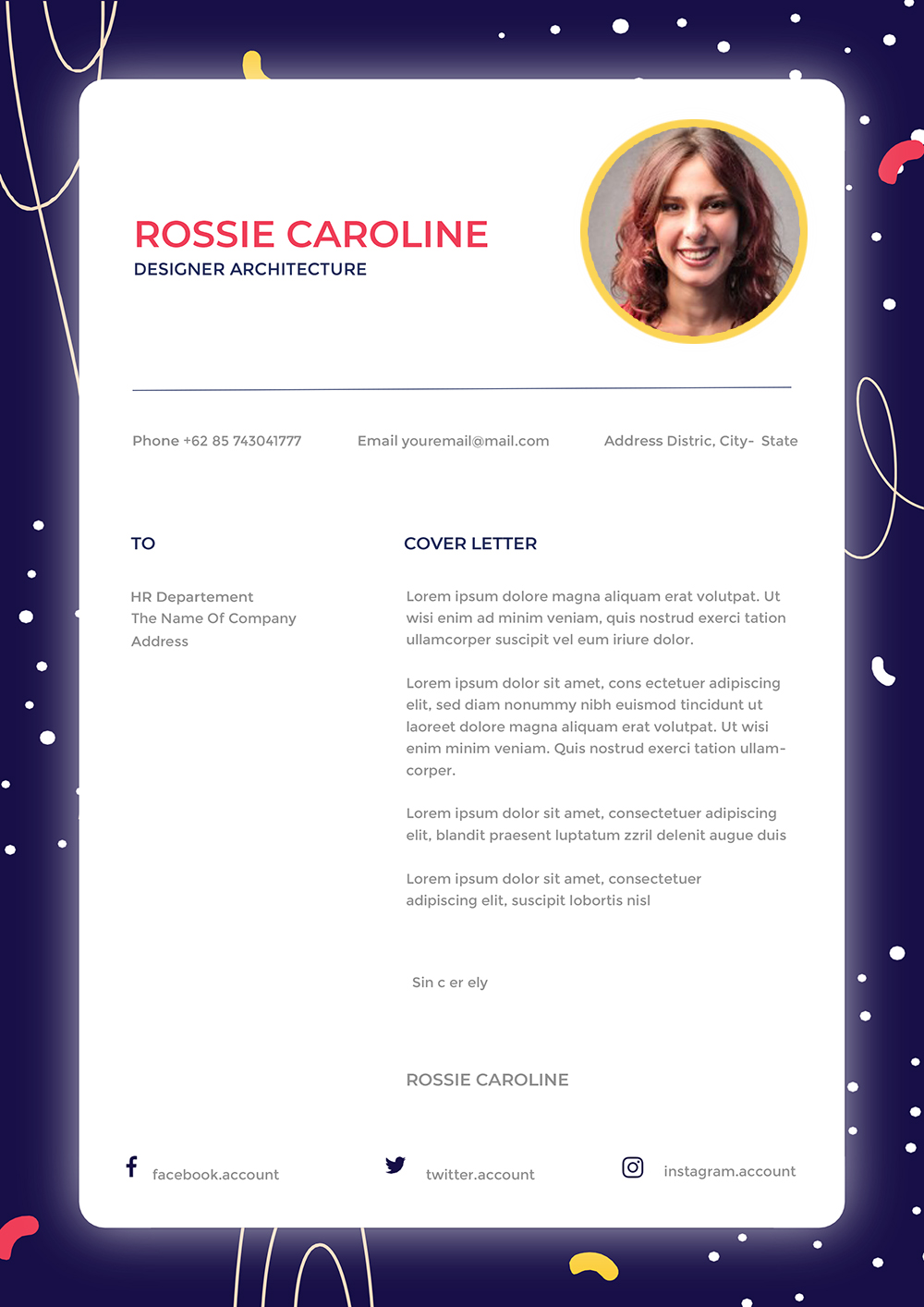 Simple Creative Cover Letter Template | Cover Letter Simple Format Word