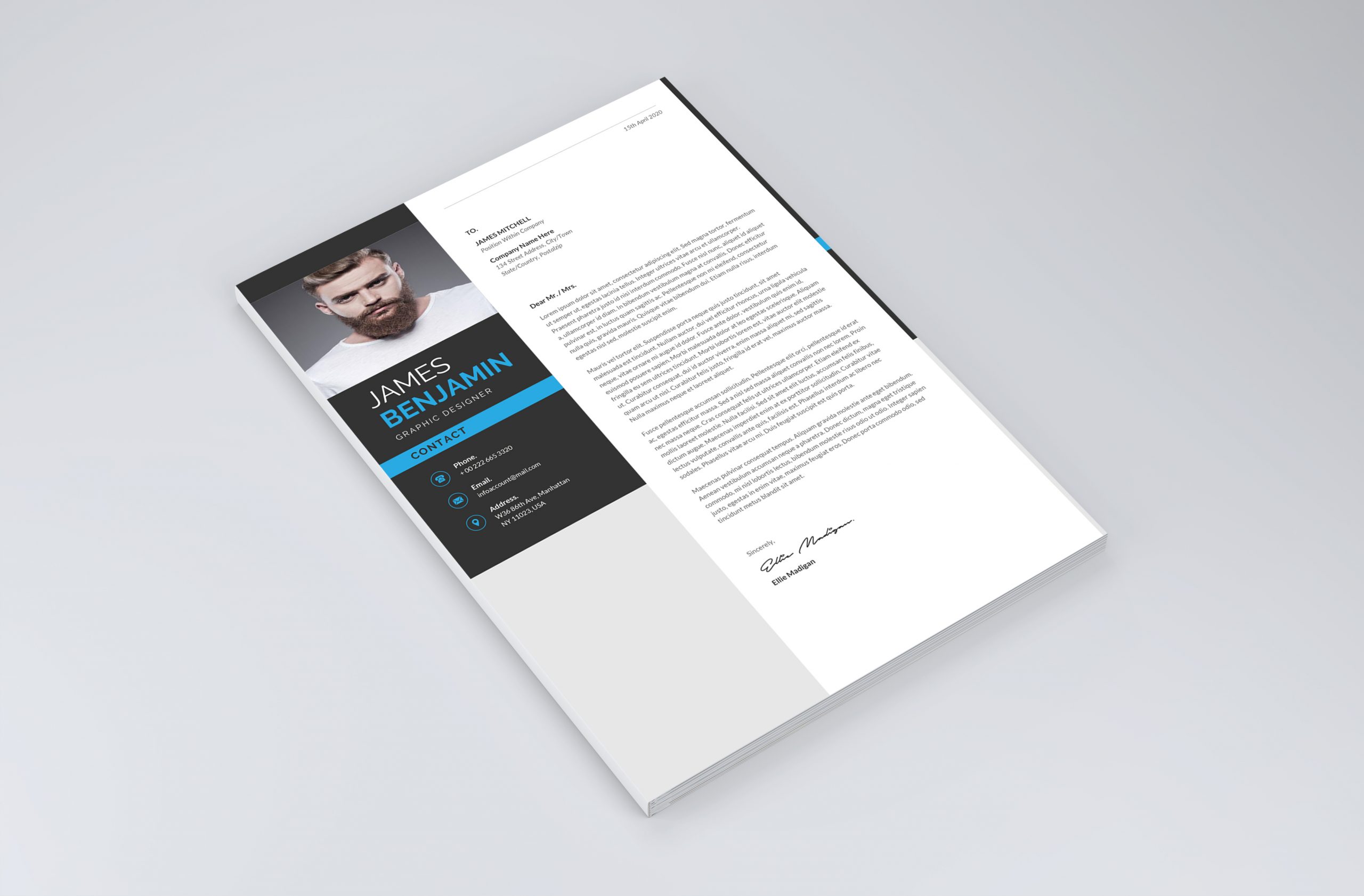 Cover Letter Template in English to download in Word format (DOCX/DOC)