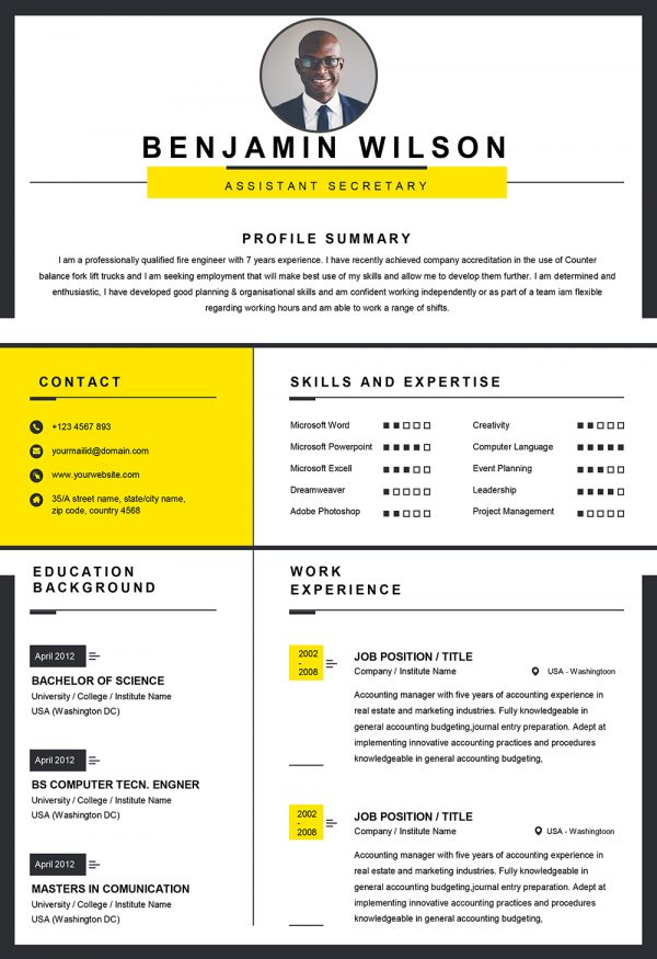 Clean Professional Word Resume