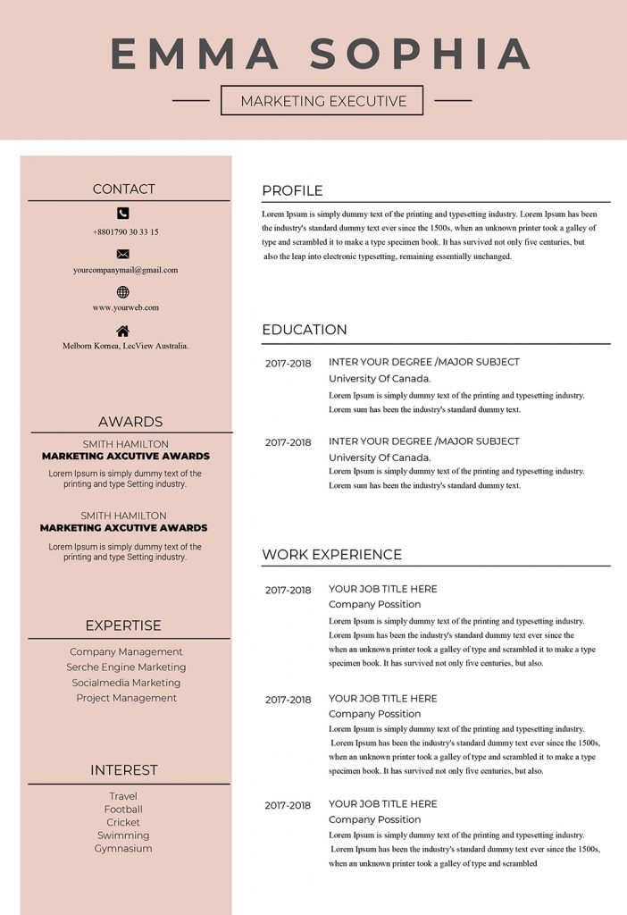 CV Templates - Fully Editable Modern Creative Resume/CV Templates