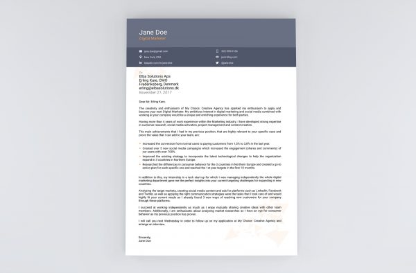 Word Cover Letter Novoresume Creative Template